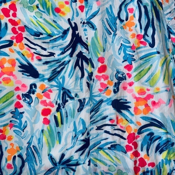 Lilly Pulitzer Bellamie Open Cold Shoulder Serene Blue Tippy Top Swing Dress XS - Picture 12 of 15